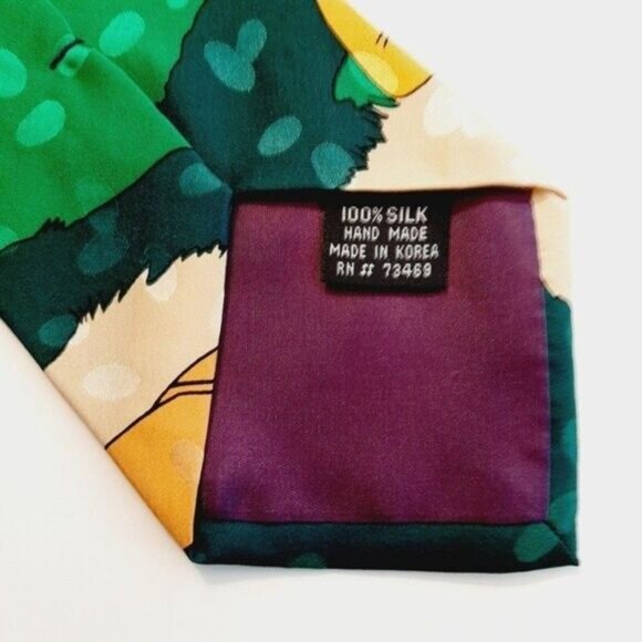 DISNEY | Vintage Handmade 100% Silk Golf Men's Necktie Mickey Inc. - Picture 7 of 11